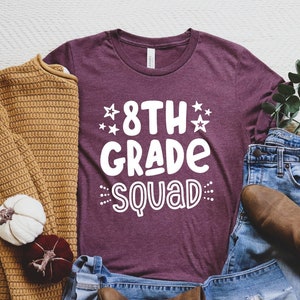 Back to School Shirt, Elementary School Shirt, 8th Grade Crew Shirt, Eighth Grade Squad Shirt, First Day of School T-Shirt, School Grade Tee