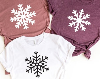 Snowflake Shirt, Winter T-Shirt, Snow Shirt, Snowflake Tee, Cute Snowflake Shirt, Christmas Snow T-shirt, Christmas Family Matching Shirt