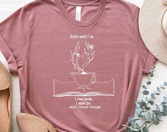 Tee Buch Liebhaber Shirt, Buch T-Shirt, Lesen T-Shirt, Buch Tee Tee, Leser T Shirt, I Read Book I Drink Tea I Know Things Shirt