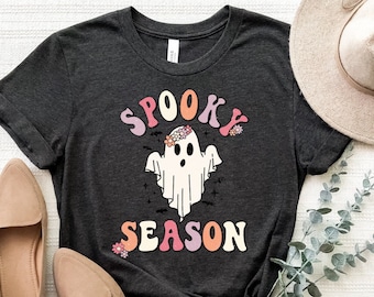 Spooky Season Shirt, Spooky Vibes T-Shirt, Halloween Ghost Shirt, Horror T-Shirt, Ghost Tee, Boo Shirt, Ghouls Shirt, Cute Halloween Shirts