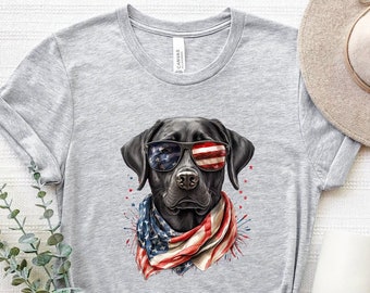 Patriotic Dog Shirt, American Dog T-Shirt, 4th Of July Dog Shirt, Patriotic Labrador Shirt, American Dog Tee, America Dog Shirts, USA Dog
