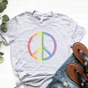 Peace Sign Shirt, Peace T-Shirt, LGBTQ Rainbow Shirt, LGBT Pride Shirt, Equality Shirt, Activist Tee, Gay Pride Shirt, Human Rights Shirt