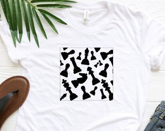 Chess Shirt, Chess Player Shirt,Matching Chess Player Gift,Chess Symbols TShirt, Minimalist Shirt, Chess Gifts,Gambit Shirt,Cute Chess Shirt