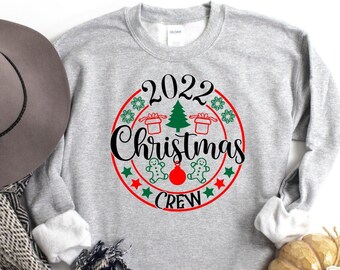 Felpa Christmas Crew 2022, Maglione di famiglia di Natale, Felpa con cappuccio Christmas Crew, Famiglia regalo di Natale, Camicie di Natale, Maglione di Natale