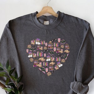 Books Heart Sweatshirt, Heart Books Sweater, Book Love Heart Hoodie, Book Love Shirt, Book Reading Lover Tee, Cute Book Shirt, Book Sweater