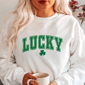 Lucky Sweatshirt, Lucky Shamrock Hoodie, St Patricks Day Lucky Sweater, Patrick Day Sweatshirt, Saint Patrick Day Shirts, Lucky Vibes Shirt