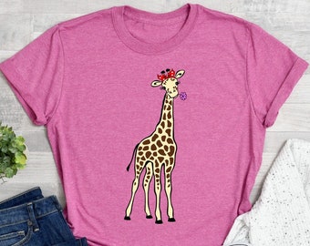 Funny Giraffe Shirt, Cute Giraffe T-Shirt, Zoo Shirt, Animal Lover Shirt, Sarcastic Tee, Comic Giraffe Shirt, Funny Animal Tee, Giraffe Tee