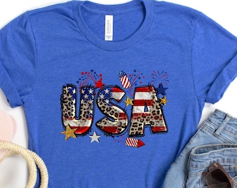 USA shirt, vuurwerk grappige USA T-shirt, schattige Usa shirts, 4 juli vuurwerk shirt, Independence Day shirt, patriottische shirt, schattige Usa shirts