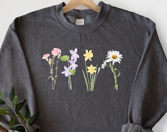 Custom Birth Month Flower Sweatshirt: Birthday Gift