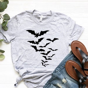 Halloween Bats Shirt, Flying Bats T-Shirt, Bat Shirt, Halloween Party Shirt, Scary Shirt, Spooky Season Tee, Swarm Of Bats Shirt, Bat Tee