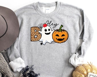 ヘイ ブー スウェットシャツ、ブー セーター、不気味な季節のパーカー、面白いハロウィン ブー スウェットシャツ、ハロウィン パーカー、ハロウィン キュート セーター、ブー シャツ