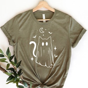 Ghost Cat Halloween Shirt, Ghost Cat T-Shirt, Funny Ghost Cat Tee, Cute Halloween Shirt, Funny Halloween Cat Lover Shirt, Spooky Cat Shirt