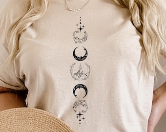 Sun And Moon Shirt, Moon Phases T-Shirt, Celestial Dreamer Shirt, Celestial Moon Tee, Retro Moon Shirts, Mystical Crescent Moon Shirt Gift