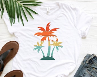 Tropische Insel Palmen T-Shirt, Palmen T-Shirt, Ästhetisches Shirt, Urlaub Sommer Shirt, Natur Liebhaber Shirt, Palmen Strand Shirt, Palmen T-Shirt