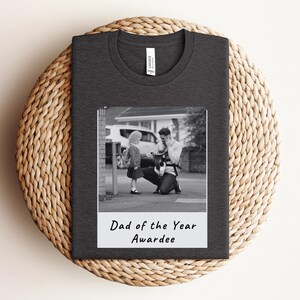 Custom Vintage Photo Dad Est Shirt, Dad Of The Year Awardee Photo T-Shirt, Custom Dad Est Shirt, Gift For Grandpa, Custom Daddy Me Photo Tee