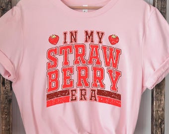 Retro In meinem Erdbeer-Ära-Shirt, süßes Erdbeer-T-Shirt, Erdbeer-Festival-Shirt, Botanischer Garten-T-Shirt, Cottagecore-Geschenk-Shirt