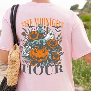 The Midnight Hour Halloween Shirt, Midnight Hour T-Shirt, Pumpkin Fall Shirt, Retro Ghost Shirt, Spooky Season Shirt, Halloween Floral Shirt