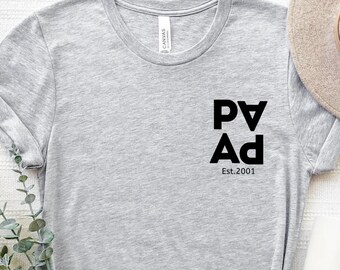 Camiseta personalizada para papá, regalo para el Día del Padre, camiseta personalizada con nombre para papá, anuncio de embarazo, regalo para papá primerizo, camiseta para papá 2025