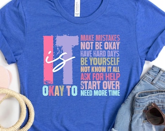Retro Es ist in Ordnung, Fehler zu machen, sei du selbst Shirt, Inspirierende Zitate Shirt, Motivation Shirt, Positives Zitat Shirt, Selbstliebe Shirt