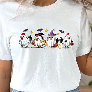 Halloween Chicken Shirt, Halloween Chicken T-Shirt, Chicken Ghost Shirt, Funny Chicken Shirt, Ghost Chickens Tee, Fall Chicken Shirt