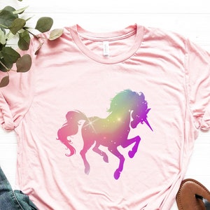 Unicorn Shirt, Shining Glitter Unicorn Shirt, Unicorn Birthday T-Shirt, Unicorn Girl Tee, Cute Unicorn Shirts, Magical Unicorn Party Shirt