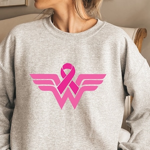 Roze lint sweatshirt, kanker lint trui, borstkanker sweatshirt, borstkanker overlevende geschenken, bewustzijn lint hoodie, kanker shirt