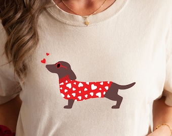 Camisa Dachshund Valentine, camisa Dachshund Mama, camiseta Doxie Mama, camiseta para perros Weiner, linda camiseta Dachshund Love, camisa amante de los perros, camiseta Doxie Mom