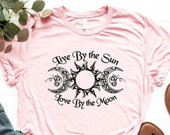 Live By The Sun Love By The Moon Shirt, Sun And Moon T-Shirt, Celestial Shirts, Mystical Moon Shirt, Witchy Shirt, Sun Lover Shirt, Moon Tee