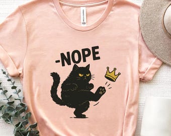 Camiseta "No Kings in America Black Cat", camiseta "No Kings", camiseta engraçada com meme político, camiseta patriótica, camiseta "Lady Liberty", camiseta "Social Justice"