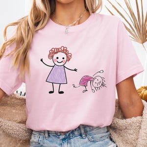 Custom Kids Drawing Shirt, Kids Art Shirt, Custom Gift For Mom Dad, Grandparent Personalized Gift, Kids Drawing Photo T-Shirt, Cute Mom Gift