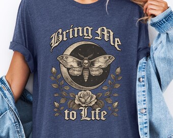 Moth Shirt, 90s Band Shirt, Vintage Rock Band Tees, Metal Shirt, Gift, Gothic Shirt, Distressed Shirt