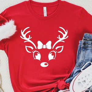 Cute Deer Shirt, Antler T-Shirt, Christmas Antler Shirt, Christmas Shirt, Deer Shirt, Funny Deer T-Shirt, Christmas Deer Tee, Christmas Tee