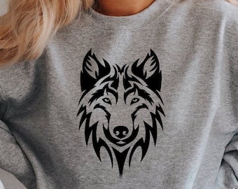 Sudadera de lobo sueter de lobo sudadera con capucha de lobo personalizada sudadera de amante de lobos sueter de amante de animales salvajes camisa de lobo regalo de amante de lobo