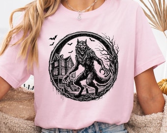 90s Vintage Werewolf Graphic Shirt, Retro Creepy 90s T-Shirt, Dreamy Abstract Dark Art Tee, Grimdark Shirt, Werewolf T-Shirt