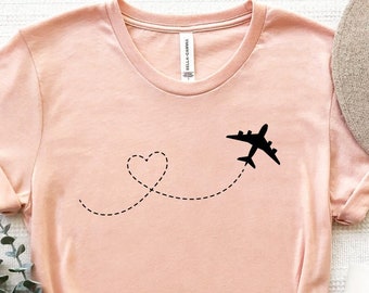 Airplane Heart Shirt, Airplane Mode T-Shirt, Vacation Shirt, Adventurer Shirt, Travel Lover T-Shirt, Flight Shirt, Airplane Love Tee