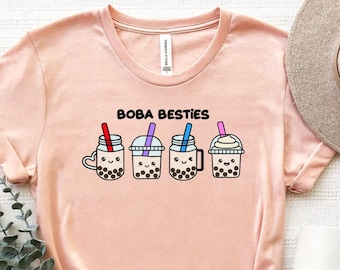 Boba Besties Shirt, Boba Tea Friends Shirt, Bubble Tea Lover Shirt, Boba Tea T-Shirt, Boba Friend Tee, Funny Best Friends Shirt, Boba Gifts