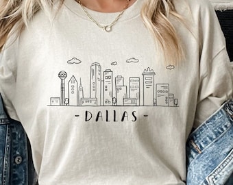 Camisa de Dallas Texas, camiseta de Dallas, lindo regalo de Texas, regalo en movimiento de Dallas, camisa de regalo de viaje de Dallas, camisas de Dallas TX, camiseta de fútbol de Dallas