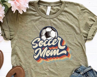Soccer Mom Shirt, Retro Soccer Mom T-Shirt, Game Day Shirt, Soccer Ball Tee, Gift For Soccer Mom, Mom Life Shirt, Football Shirt, Mom Tee