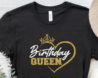 Verjaardag koningin shirt, verjaardag koningin Crown T-shirt, verjaardag meisje shirt, meisjes verjaardag cadeau Tee, verjaardag vrouwen shirt, verjaardag kleding