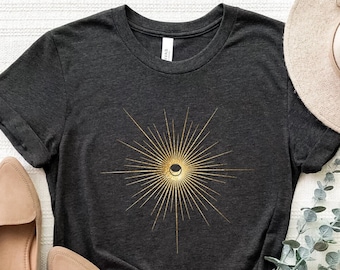 Spiritual Sun And Moon Shirt, Mystic Sun Moon T-Shirt, Witchy Tarot Shirt, Golden Sun And Moon T-Shirt, Celestial Moon Tee, Boho Sun Shirts