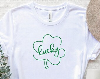 Shamrock Lucky Shirt, Lucky Clover T-Shirt, St Patty's Day Shirt, Womens Patricks Day Shirt, Saint Paddy's Day Outfit, Irish Drinking Tee