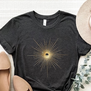 Spiritual Sun And Moon Shirt, Mystic Sun Moon T-Shirt, Witchy Tarot Shirt, Golden Sun And Moon T-Shirt, Celestial Moon Tee, Boho Sun Shirts