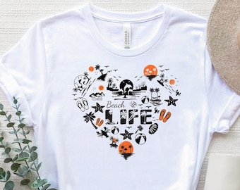 Beach Life Heart Shirt, Summer Life T-Shirt, Summer Shirt, Summer Vibes Shirt, Beach Vibes Tee, Summer Vacation Shirt, Holiday Shirt