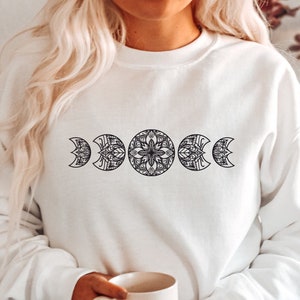 Aesthetic Moon Phases Sweater, Moon Phases Graphic Sweatshirt, Mystic Moon Shirt, Astrology Sweater, Crescent Moon Tee, Moon Phases Hoodie