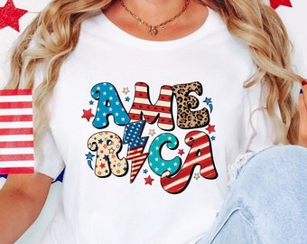 Cute America Shirt, Cute America T-Shirt, Funny America 4th Of July Shirt, American Girl Gifts, Independence Day Shirt, USA Patriot Shirt