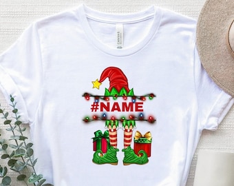 Christmas Elf Custom Name Shirt, Custom Elf T-Shirt, Family Christmas Shirts, Christmas T-Shirt, Funny Elf Tee, Christmas Kids Gift