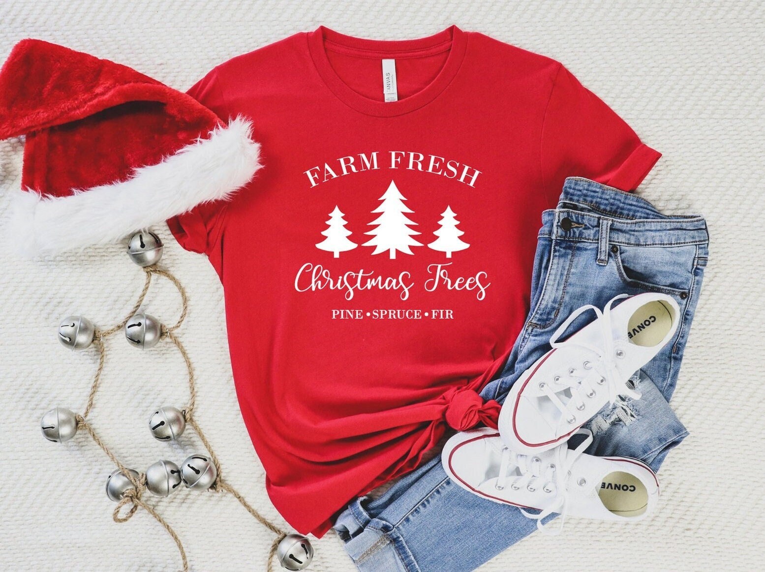 Farm Fresh Christmas Trees Tshirt Pine Spruce Fir Shirt Etsy UK