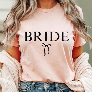 Bow Bride Shirt, Coquette Bride Shirt, Cute Bride Shirt, Bridal Gift For Minimalist Bride Shirt, Future Mrs Shirt, Honeymoon Gift, Bride Tee