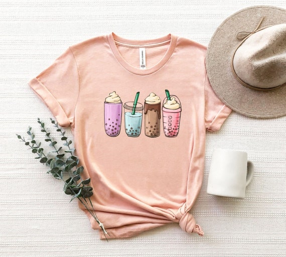 Iced Coffee Shirt, Cute Iced Coffee T-Shirt, Bubble Tea Shirt, Iced Coffee Lover Shirt, Boba Lover Shirt, Boba Tea Tee, Funny Coffee Shirts
