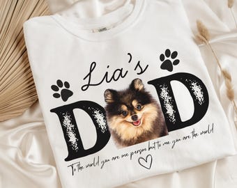 Custom Photo Dog Dad Shirt, Funny Fathers Day Gift, Custom Dad Shirt With Pet Face, Custom Dog Photo Shirt For Dog Dad, Dog Owner Gift